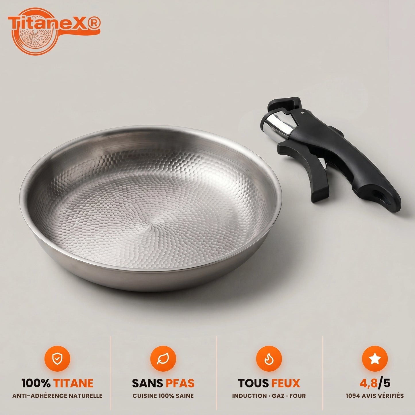 TitaneX® - Poêle antiadhérente titane