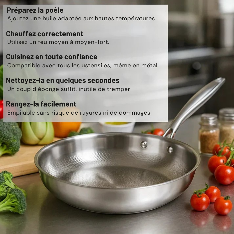 TitaneX® – Poêle en titane pur, antiadhérente