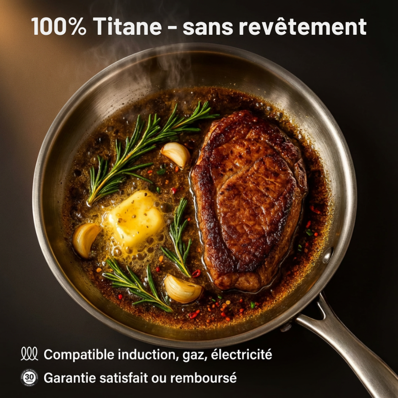 TitaneX® – Poêle en titane pur, antiadhérente